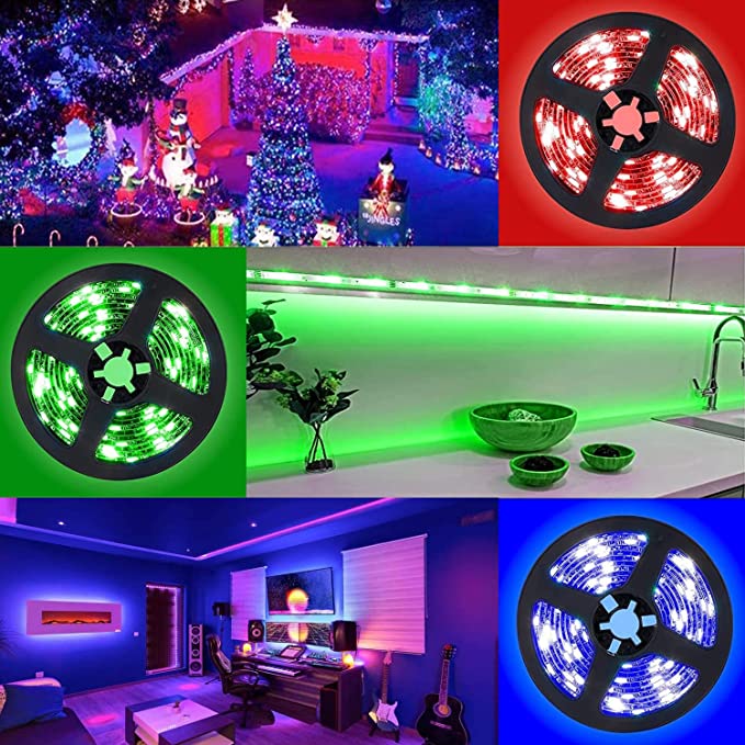 Banda led RGB ALIMAR, cu intensitate de lumina si culori reglabile, Cu ...
