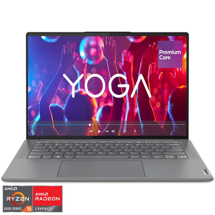 Лаптоп Ultrabook Lenovo Yoga Slim 7 ProX 14ARH7, AMD Ryzen™ 5 6600HS Creator Edition, 14.5", 3K, RAM 16GB, 512GB SSD, AMD Radeon™ 660M Graphics, Windows 11 Home, Onyx Grey