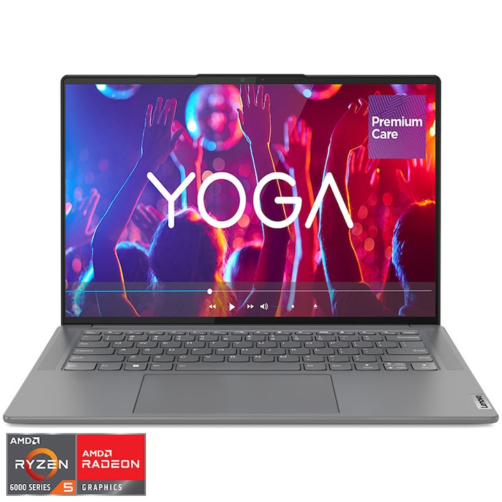 Laptop ultraportabil Lenovo Yoga Slim 7 ProX 14ARH7 cu procesor AMD Ryzen™ 5 6600HS Creator Edition pana la 4.50 GHz, 14.5", 3K, IPS, 120Hz, 16GB, 512GB SSD, AMD Radeon 660M Graphics, Windows 11 Home, Onyx Grey, 3y on-site, Premium Care