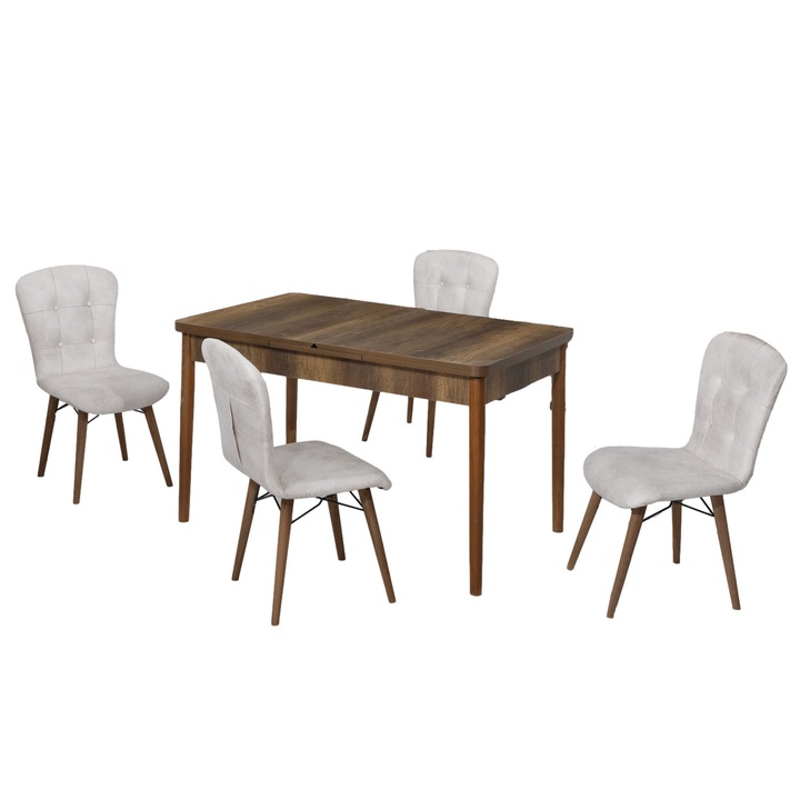 Set Masa Extensibila 70 x 140 Lux Safir Scaune 4 buc Crem HAMAN