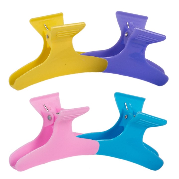 Салонни шноли за коса, 9 см, Многоцветни, 4 бр