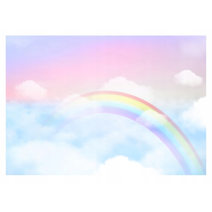 Fototapet Copii Curcubeu Nori Ceruri 312x219 cm, Modern Vlies Tapet