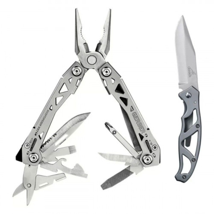 Комплект, Мултифункционален инструмент Gerber, Suspension NXT + Сгъваем нож Gerber, Paraframe