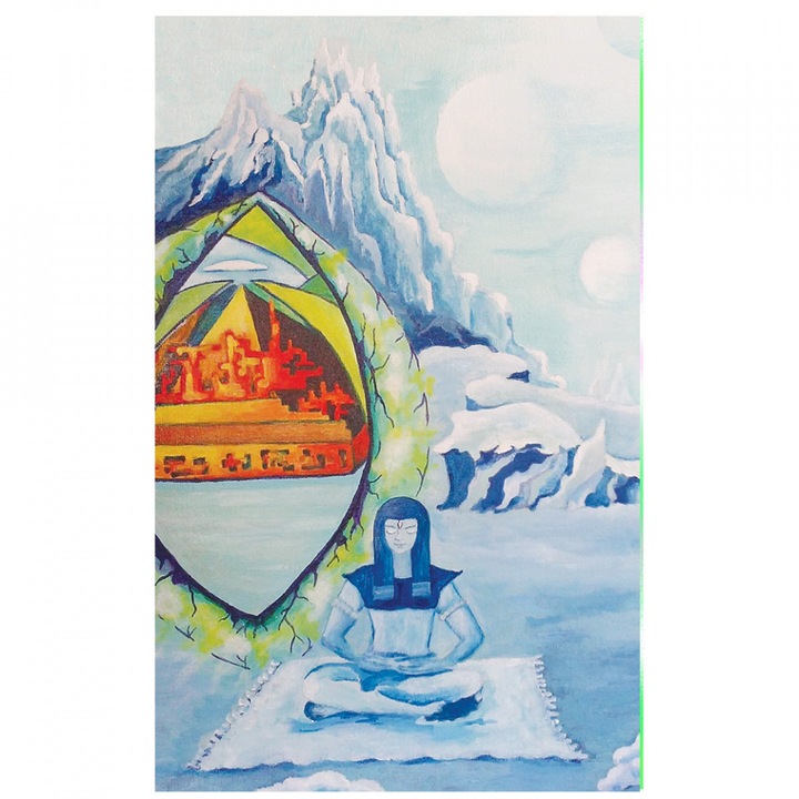 Carnetel de buzunar Extraterestru meditand la Terra, 5 x 8 cm, 100 foi veline