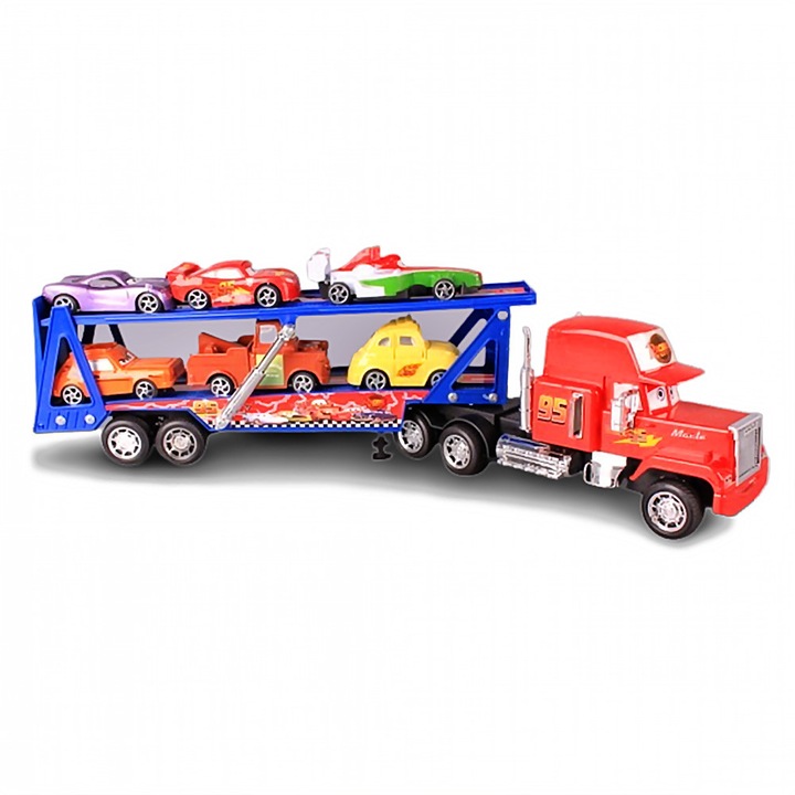 Masinuta transportor copii, EmonaMall, Cu 6 masinute, Albastru