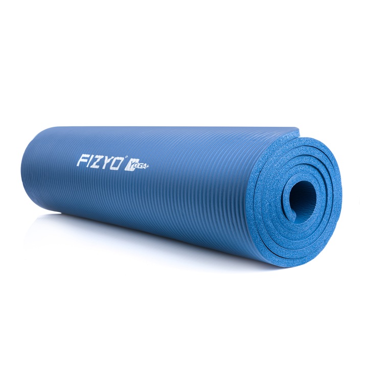 Saltea pentru yoga, fitness, aerobic Fizyo Fityo Blue, 183x61x1cm, Spuma NBR, cauciuc sintetic