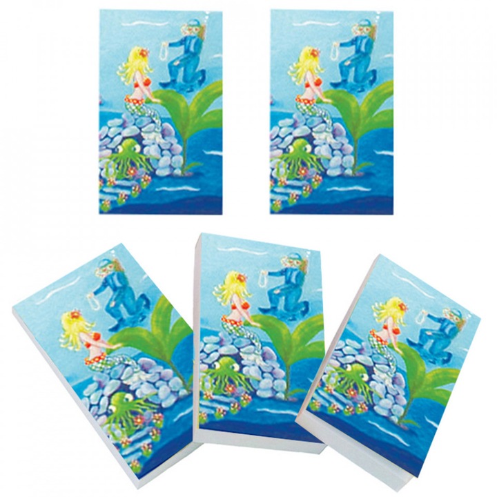 Set 5 carnetele de buzunar Sirena, 5 x 8 cm, 100 foi veline