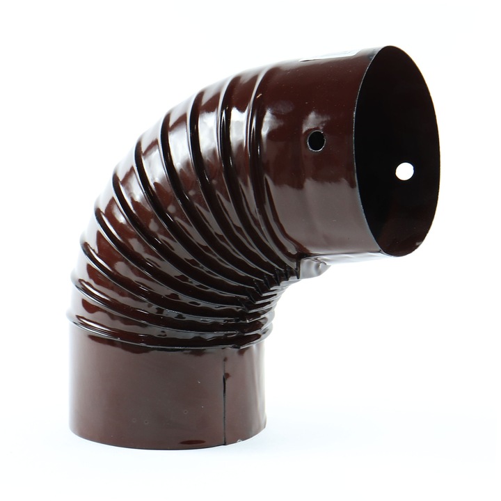 Cot cret evacuare fum, tabla emailata, 130 mm, maro