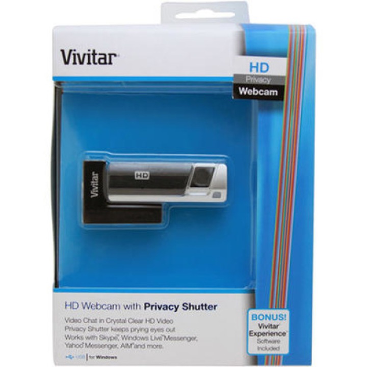 Уеб камера Vivitar HD privacy webcam, Черен