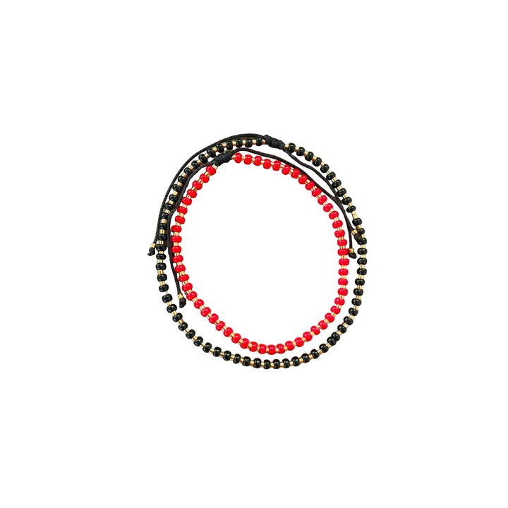 Bratara cuplu cu margele Miyuki placate cu aur de 24k