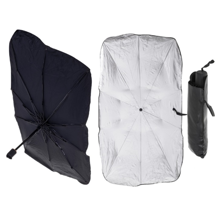 Esernyő, 65x110 cm, fekete/ezüst