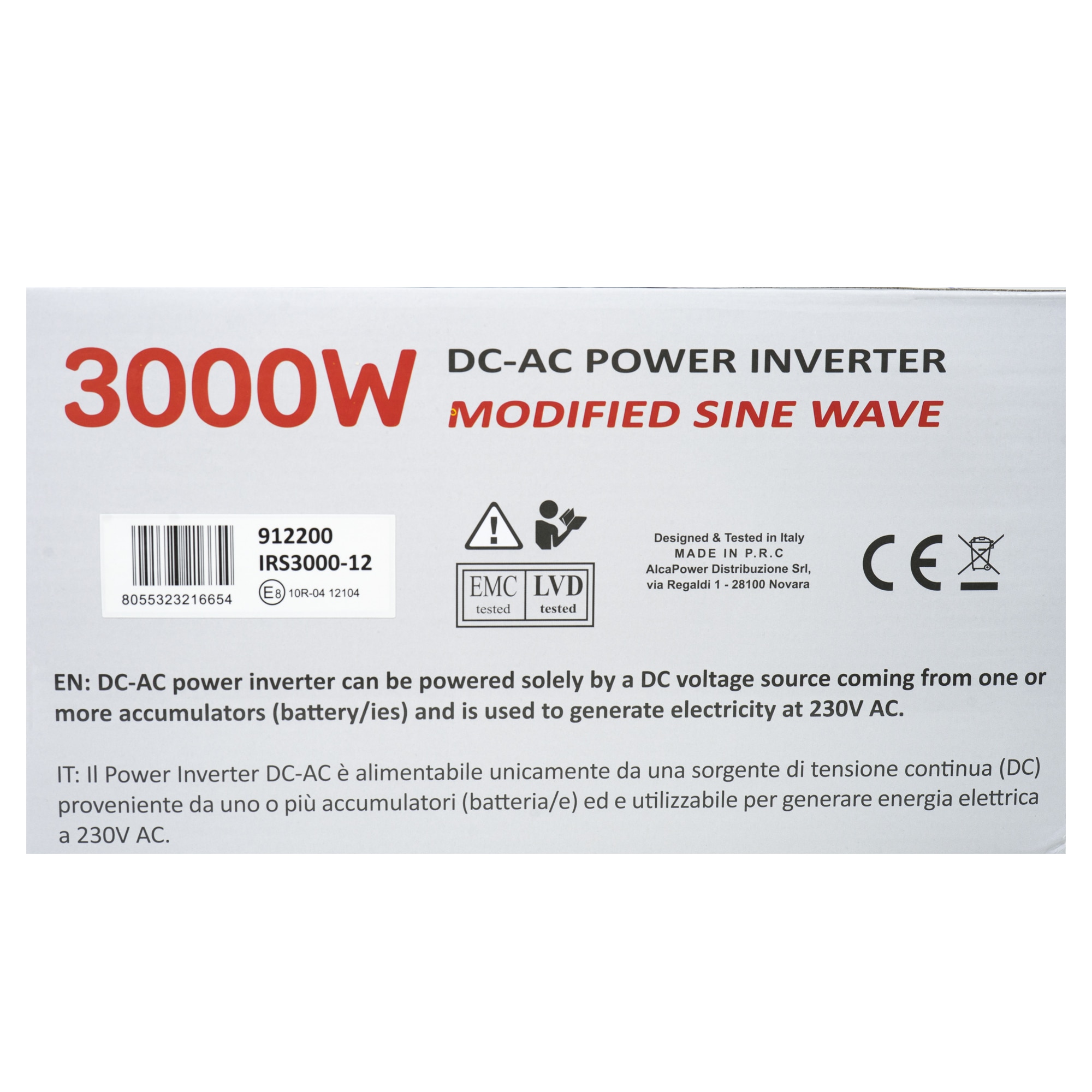 AlcaPower by President feszültség inverter, 3000W 12V-230V, módosított ...