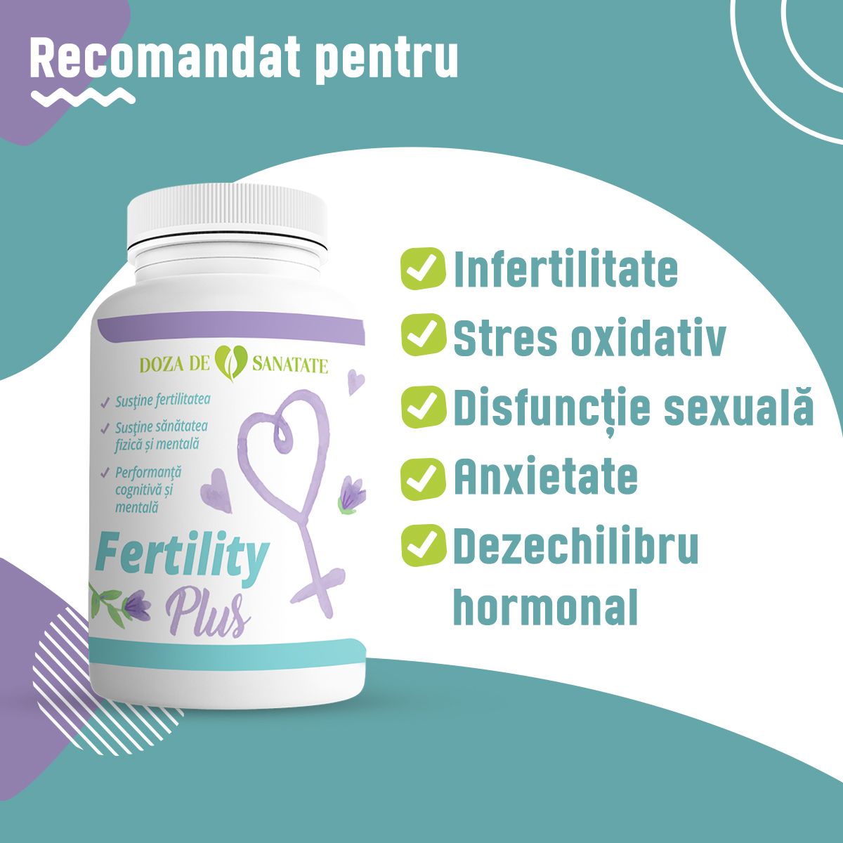 Supliment alimentar Fertility Plus, Doza de sanatate - 30 comprimate ...