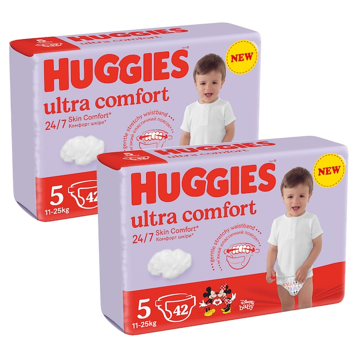 Scutece Huggies Ultra Comfort Jumbo 5, 11-25 kg, 84 buc