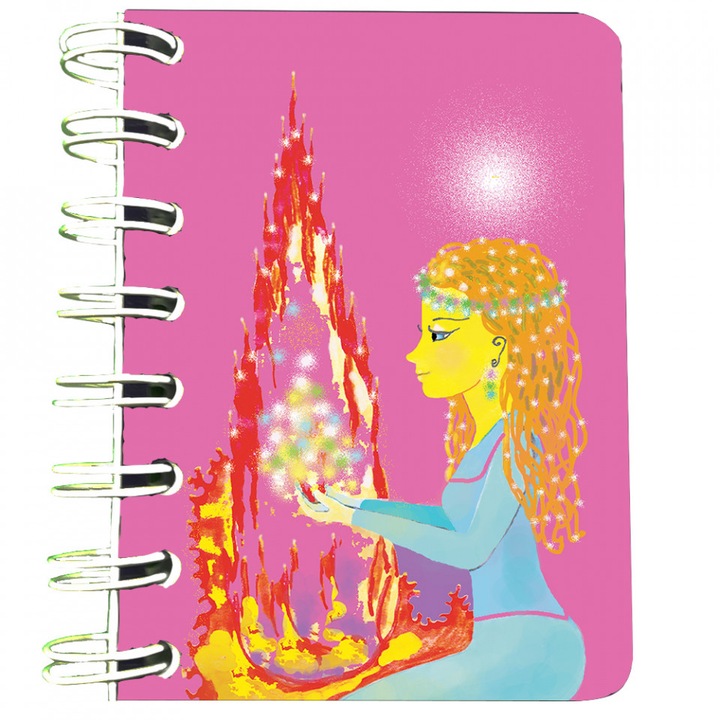 Carnet cu spira Foc magic, 7 x 10 cm, 75 foi veline