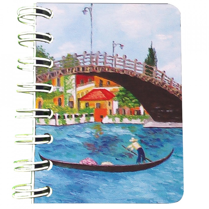 Carnet cu spira Venetia, 7 x 10 cm, 75 foi veline