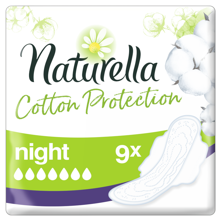 Naturella Cotton Protection Egészségügyi Betét, Éjszakai, 9 db