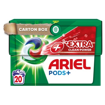 Detergent de rufe capsule Ariel Allin1 PODS + Extra Clean, 20 Spalari