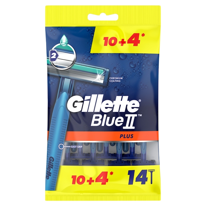 Gillette BlueII Plus еднократна мъжка самобръсначка, 14 бр