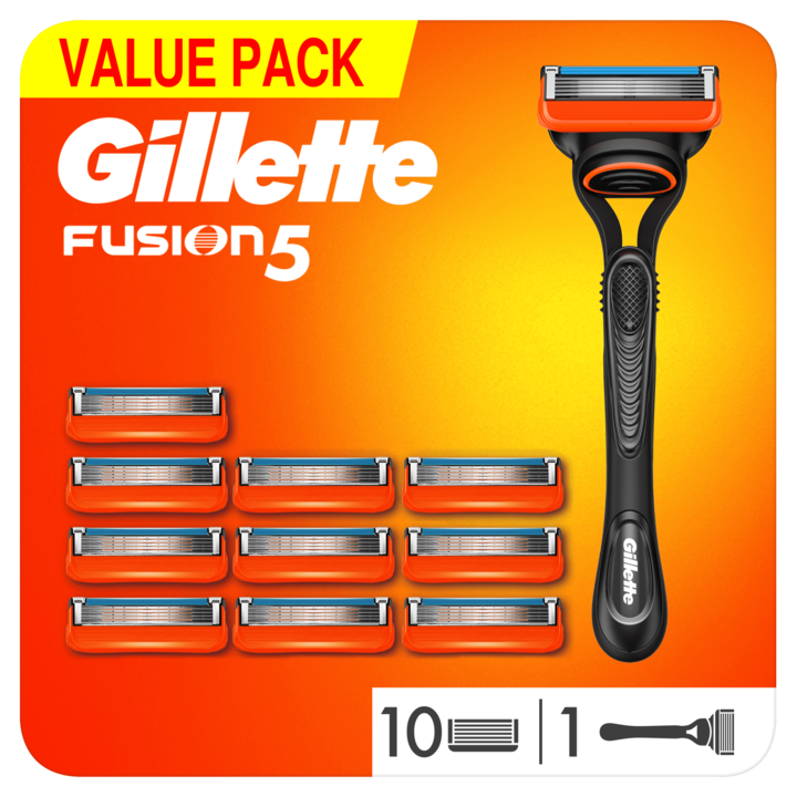 Самобръсначка Gillette Fusion5, 1 дръжка + 11 резерви