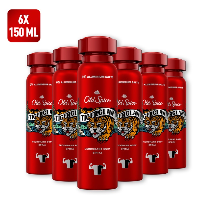 Old Spice Tigerclaw Deo Spray Férfiaknak, 6x150 ml
