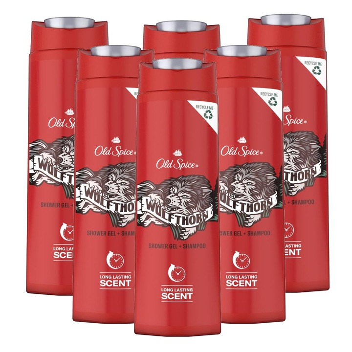 Old Spice Wolfthorn Tusfürdő Férfiaknak, 6x400 ml