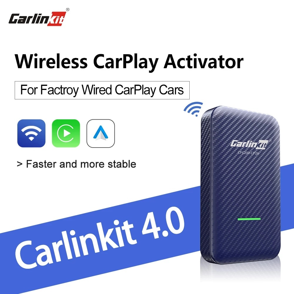 CarlinKit 4.0 vezeték nélküli USB-adapter, amely kompatibilis az Apple  Carplay és az Android Auto rendszerrel, natív Apple Carplay és/vagy Android  Auto rendszerrel rendelkező autókhoz 