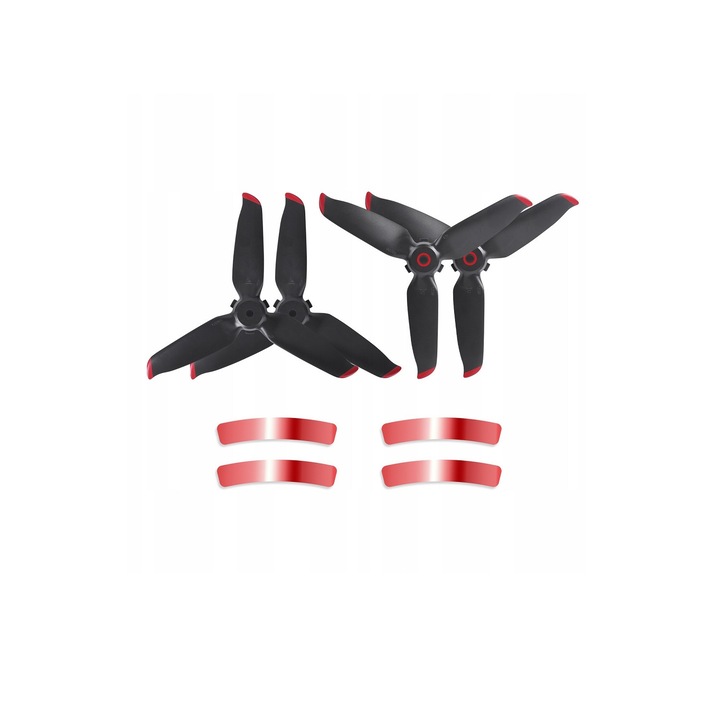 Комплект перки за дрон Dji Fpv Combo SunnyLife, червени стикери, 4 бр, черни