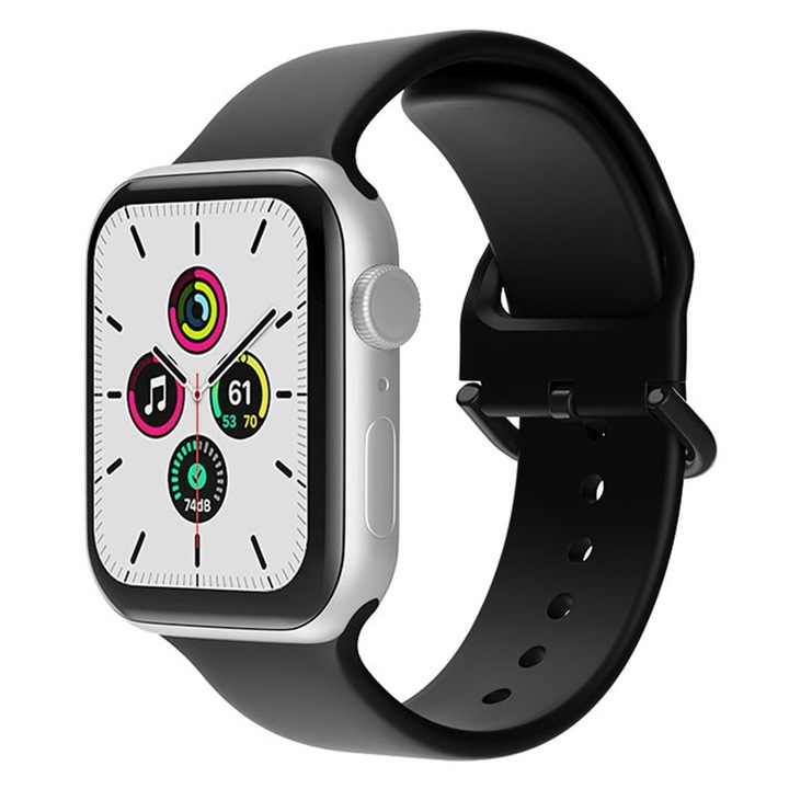 Силиконова Каишка Pure за Apple Watch Series 4/5/6 40 mm, Черен