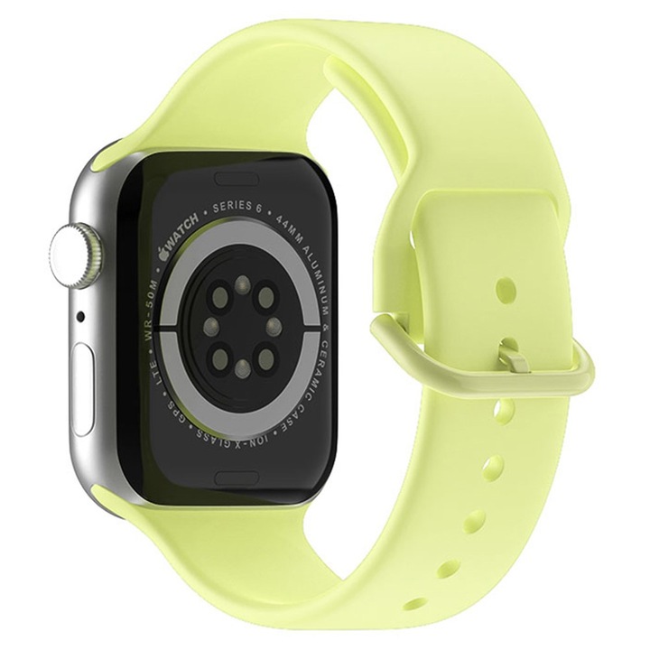 Силиконова Каишка Pure съвместима с Apple Watch Ultra 49 mm, Жълт