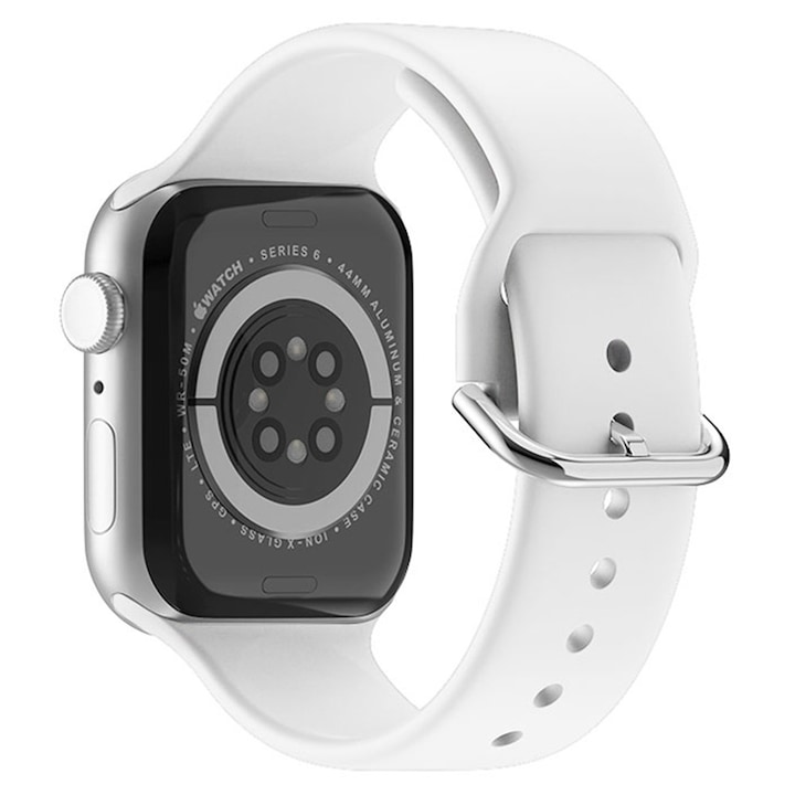 Силиконова Каишка Pure за Apple Watch SE 44 mm, Бял
