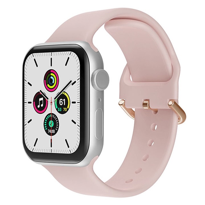 Силиконова Каишка Pure за Apple Watch Series 1/2/3 38 mm, Светлорозов