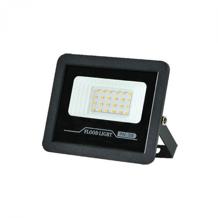 LED прожектор Lightex TOMI, 20W, 6500K, 2000Lm, Водоустойчив, 185-265V, Черен