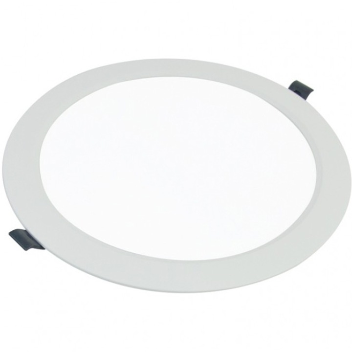 Спот LED Lightex 305AL0003052, 24W, 1950 lm, студена светлина (6000K), 220V, диаметър 29,5 см, Бяла, Енергиен клас G