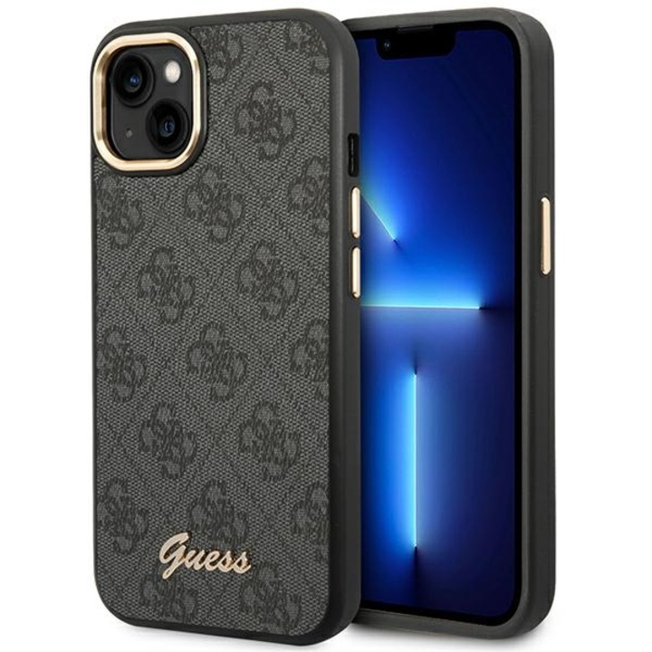 Husa pentru iPhone 14 Plus Guess 4G Vintage Gold Logo grey