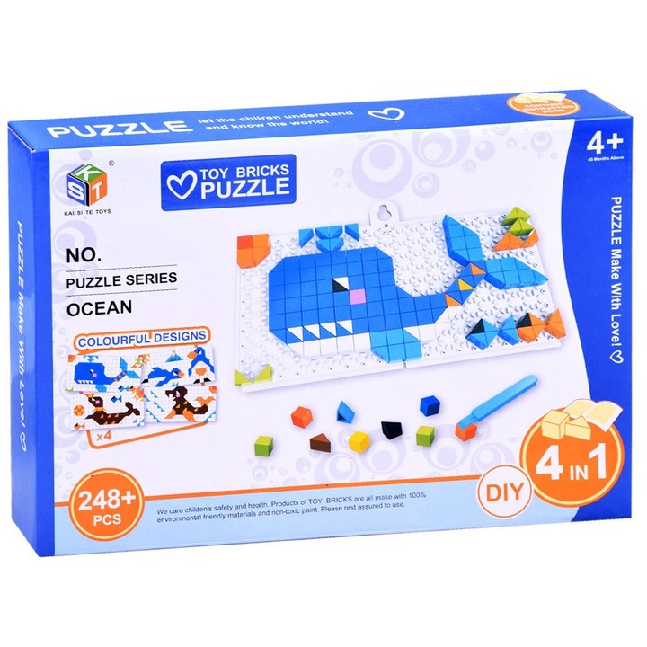 Set de constructie educativ, Jokomisiada, 248 piese, Multicolor