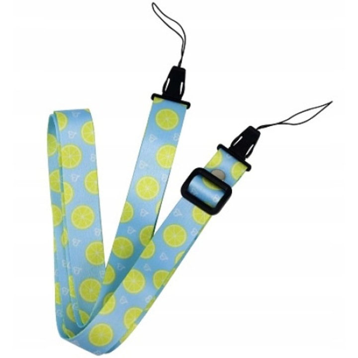 Curea universala pentru gat pentru FujiFilm Fuji Instax Mini 11 8 9 70 90, galben/albastru