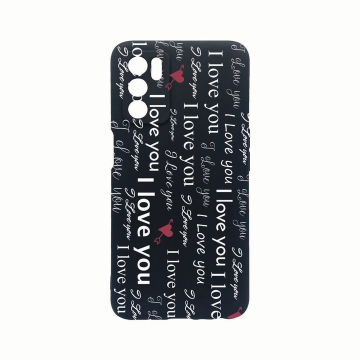 Husa Silicon, Compatibila Cu Oppo A54s, Love me, Rezistenta la uzura, Protectie Camera, Negru c-B 40