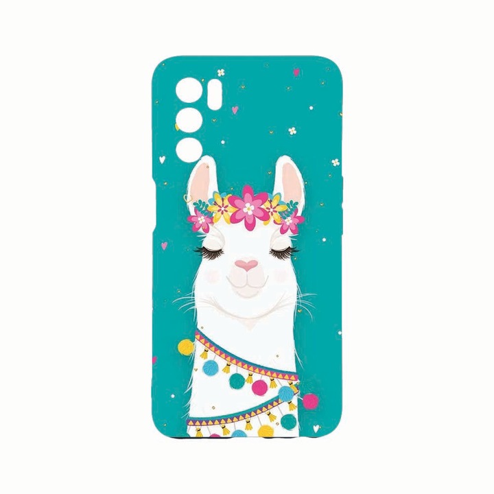 Husa Silicon, Compatibila Cu Oppo A54s, Lovely Lama, Rezistenta la uzura, Protectie Camera, Negru c-B 248
