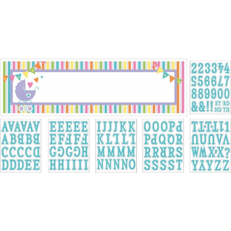 Banner pentru petrecere personalizabil Welcome Baby 165.1 X 50.8cm, Amscan 120144