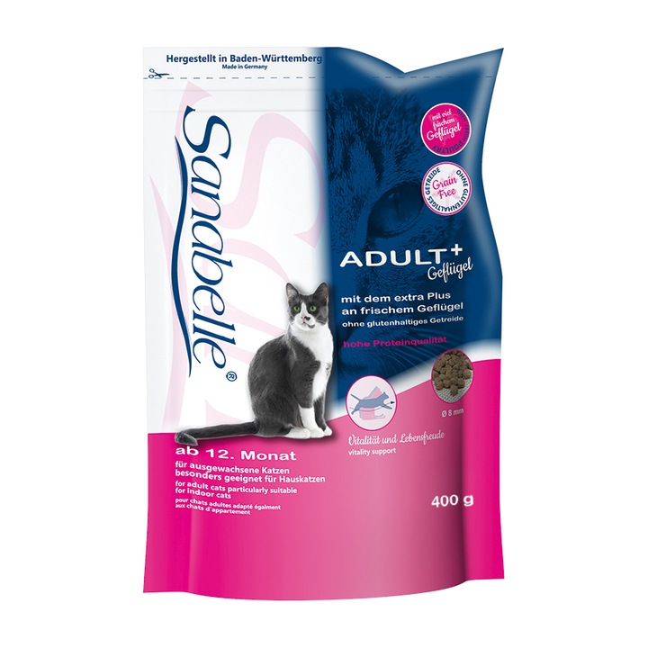 Hrana pentru pisici Sanabelle Adult cu Pui, 400 gr