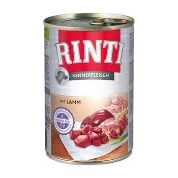 Hrana umeda pentru caini Rinti cu miel, 400 gr Hrana umeda pentru caini Rinti cu miel, 400 gr