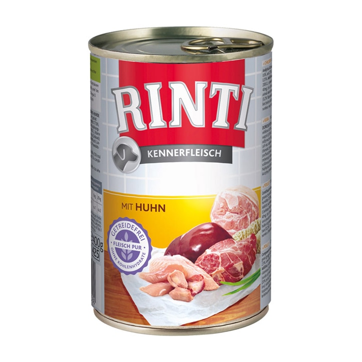 Hrana umeda pentru caini Rinti cu pui, 400 gr
