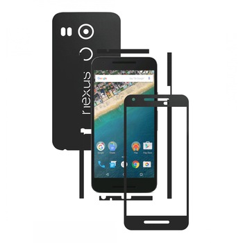 Folie de protectie Full Body Carbon Skinz, Acoperire Totala, Negru Mat pentru LG Google Nexus 5X