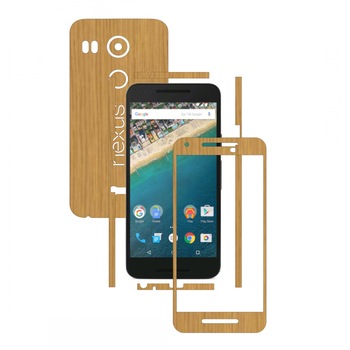Folie de protectie Full Body Carbon Skinz, Acoperire Totala, Lemn Stejar pentru LG Google Nexus 5X