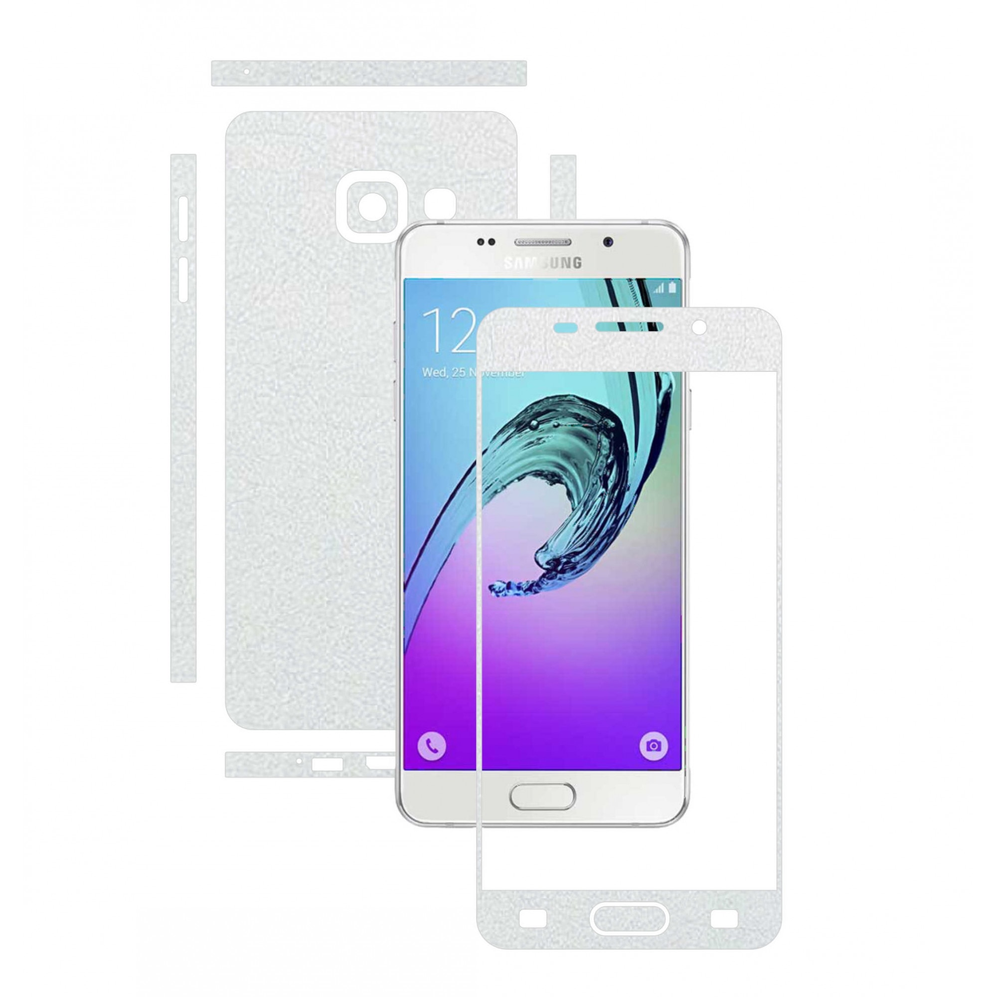 Folie de protectie Full Body Carbon Skinz, Acoperire Totala, Piele Alba pentru Samsung Galaxy A3 2016