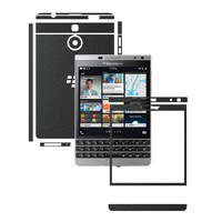 Folie de protectie Full Body Carbon Skinz, Acoperire Totala, Piele Neagra pentru BlackBerry Passport Silver Edition