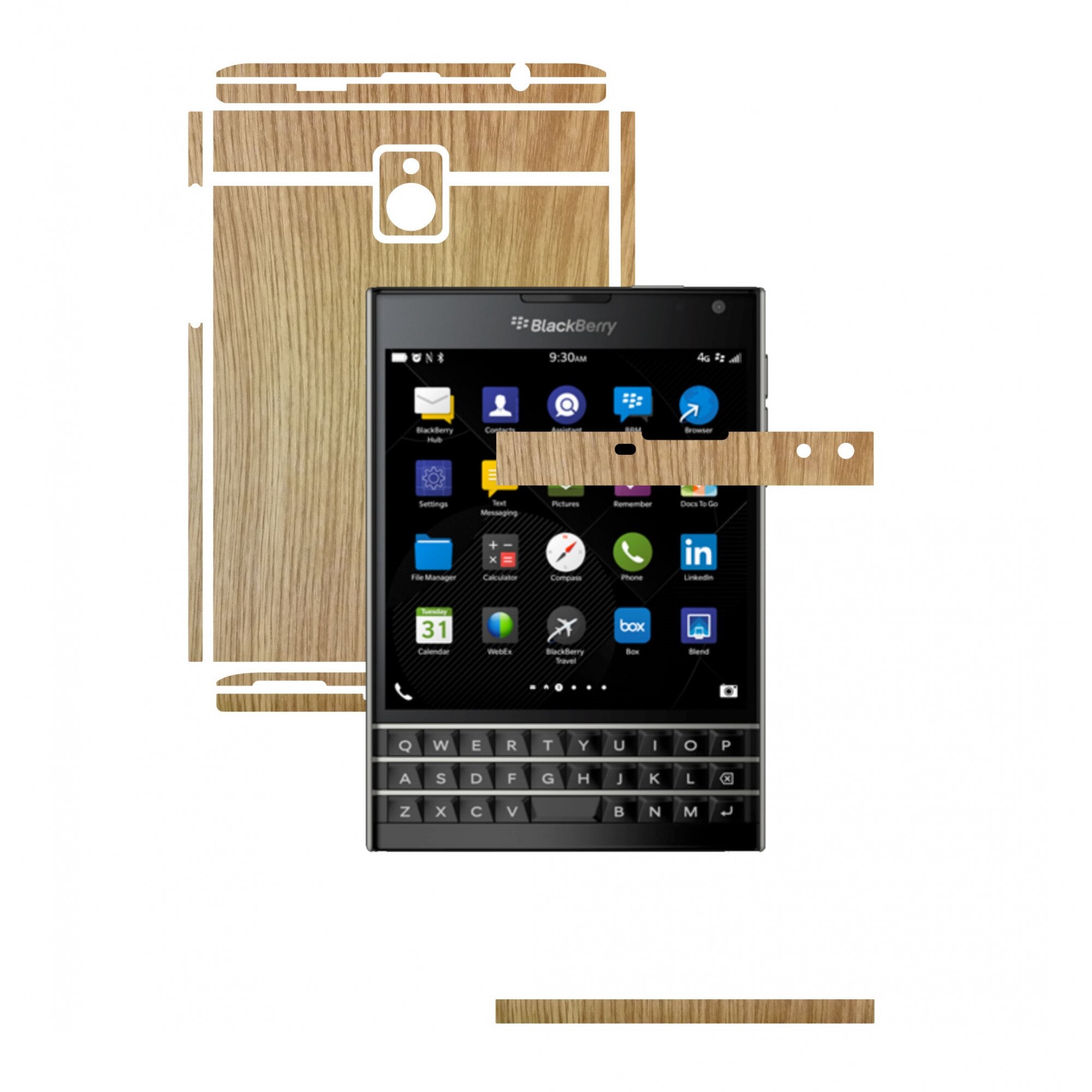 Folie de protectie Full Body Carbon Skinz, Acoperire Totala, Lemn Stejar pentru BlackBerry Passport