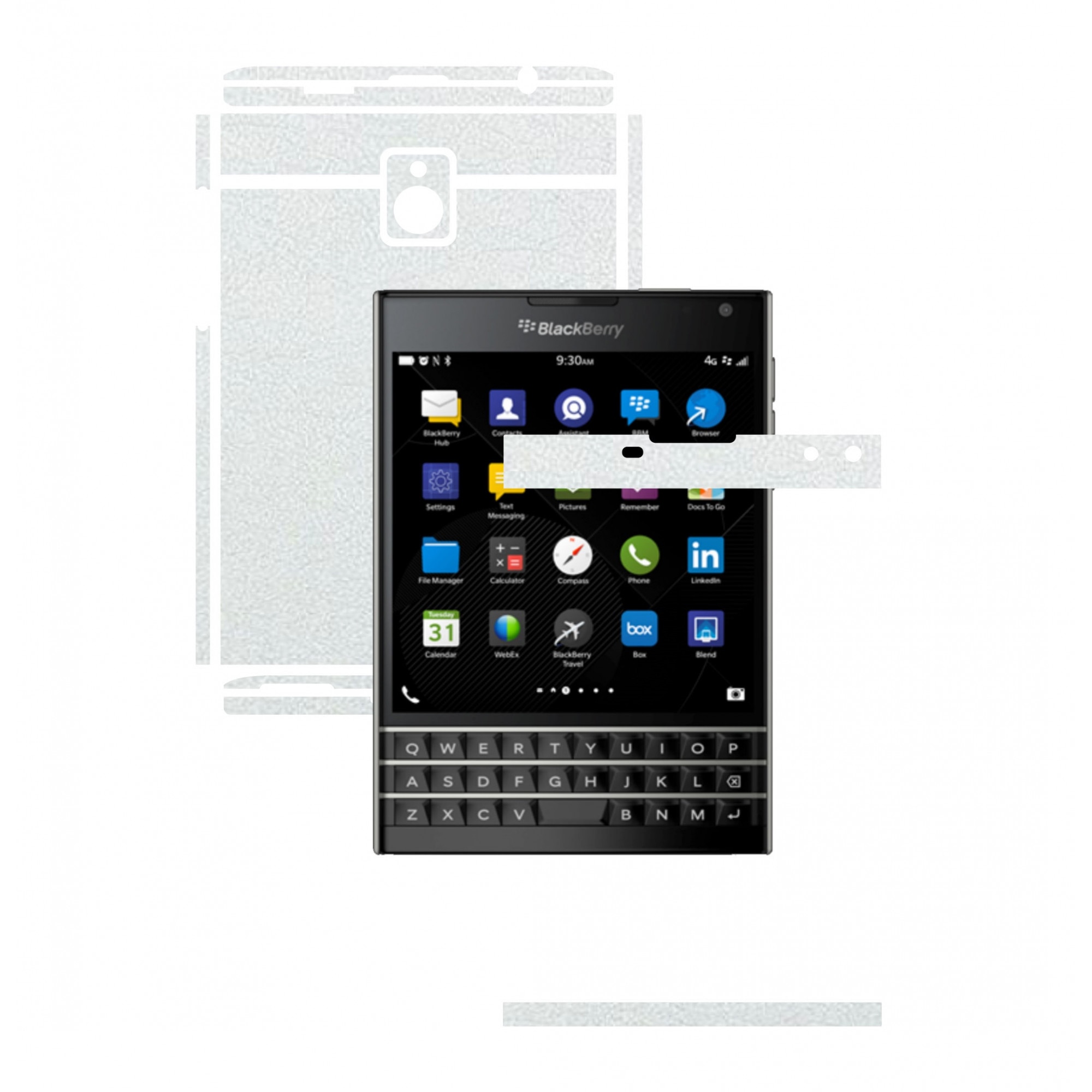 Folie de protectie Full Body Carbon Skinz, Acoperire Totala, Piele Alba pentru BlackBerry Passport