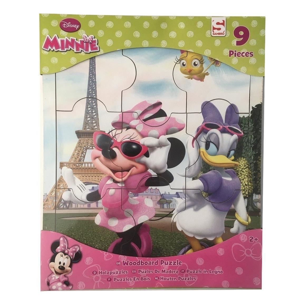 Puzzle lemn 9 piese Disney Minnie